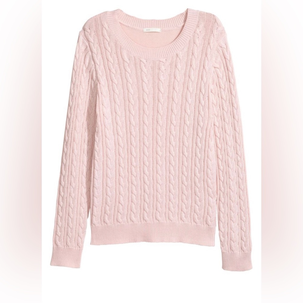H&M Cable Knit Pink Sweater